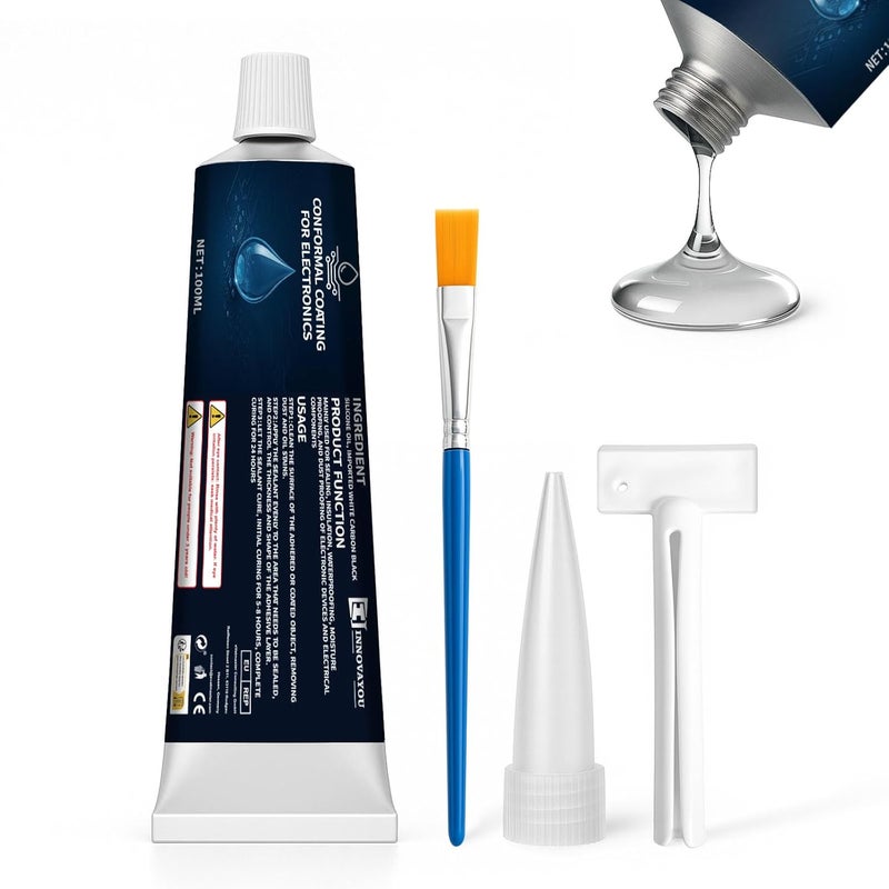 1DFAUL 100ml Conformal Coating for Electronics, Silicone Conformal Coating Insulating Sealant, Waterproof, Dust& Moisture Resistant, for Reliable Electronic Components Protection - Image 1